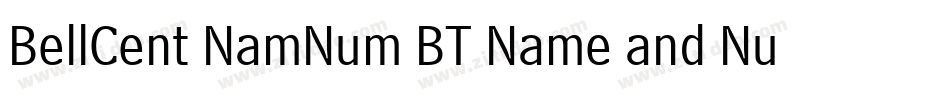 BellCent NamNum BT Name and Number字体转换